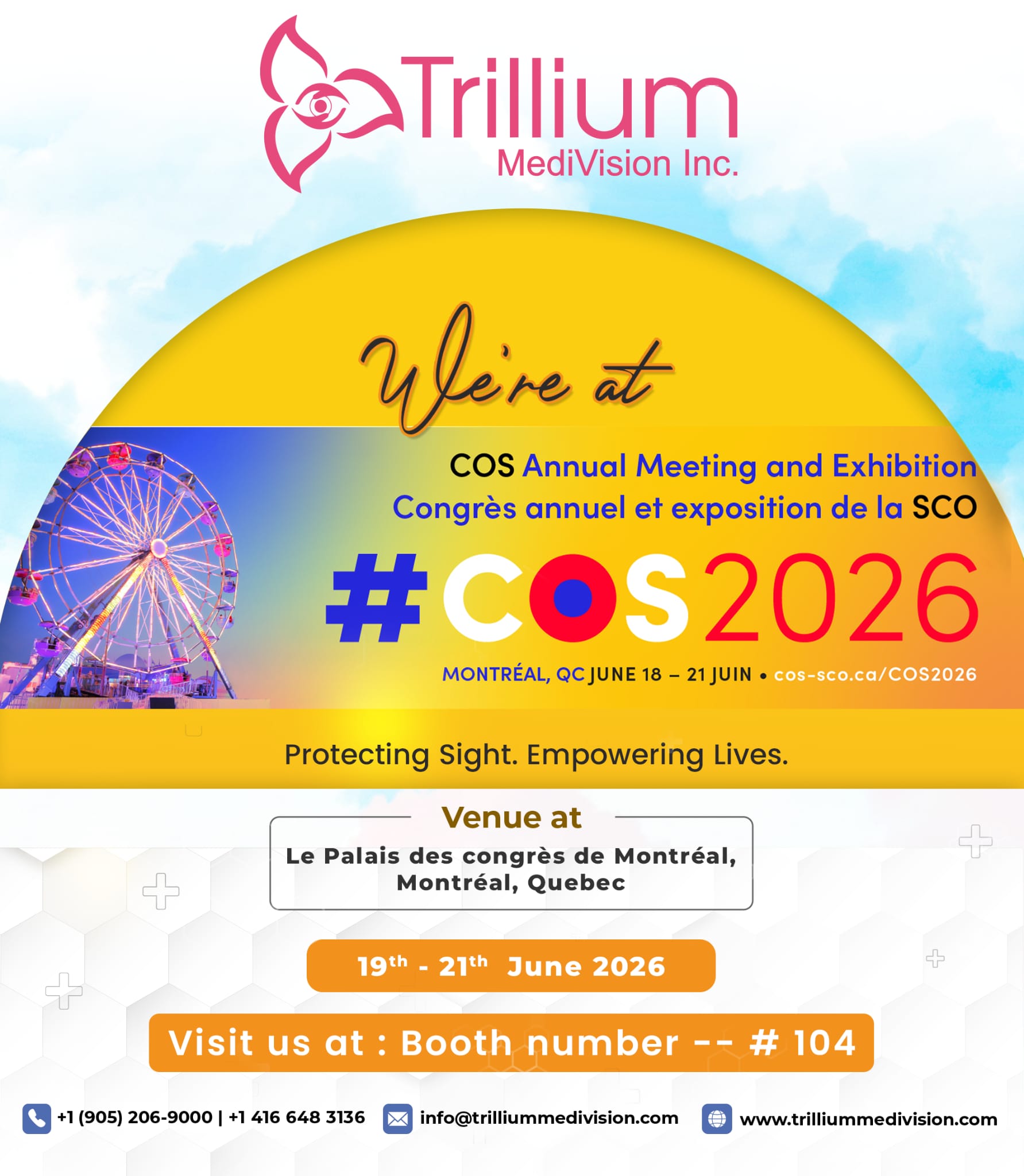 Trillium MediVision at COS 2026 — Montréal, June 18–21, Booth #104